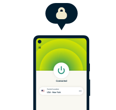 手机受到 ExpressVPN 的保护。